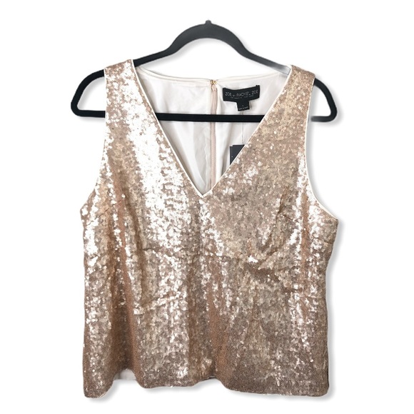 Zoe By Rachel Zoe Tops - NWT Zoe by Rachel Zoe Blush Rose Gold Sequin Top L